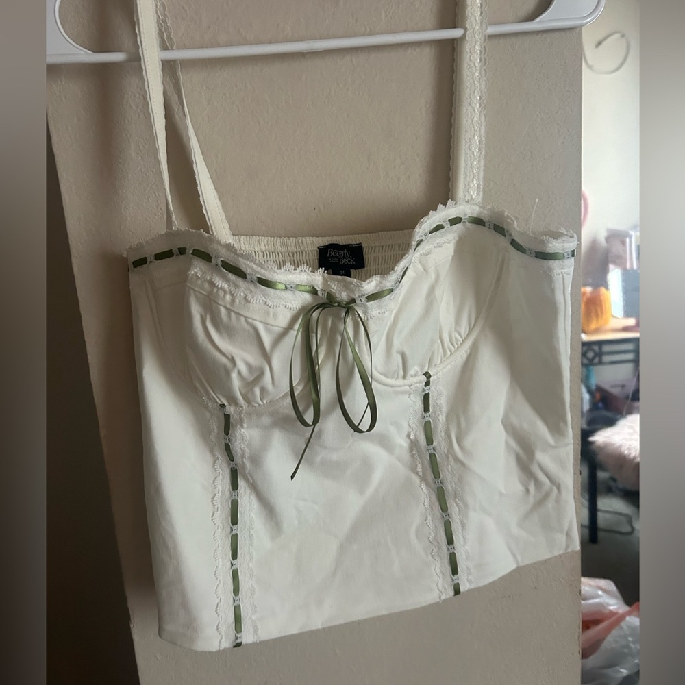 white corset top